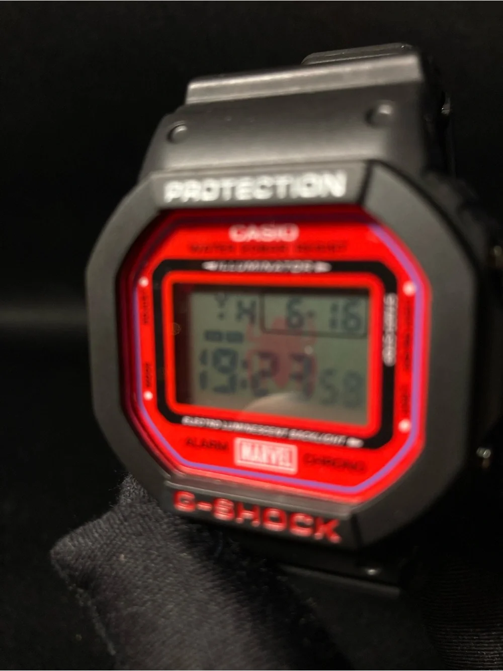 Red and Black G Shock Dw5600